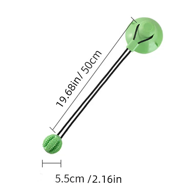 Interactive Suction Cup Dog Toy Treat Dispensing Sound Toy Durable Rubber Ball for Tug-of-War & Training