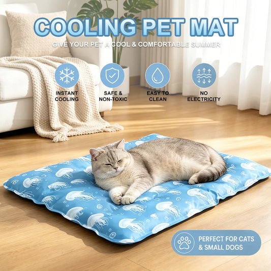 Pet Cooling Mat, Multiple Sizes, Extra Thick Summer Pad for Dogs & Cats, Waterproof Bite-Resistant Non-Permeable Sleeping Mat