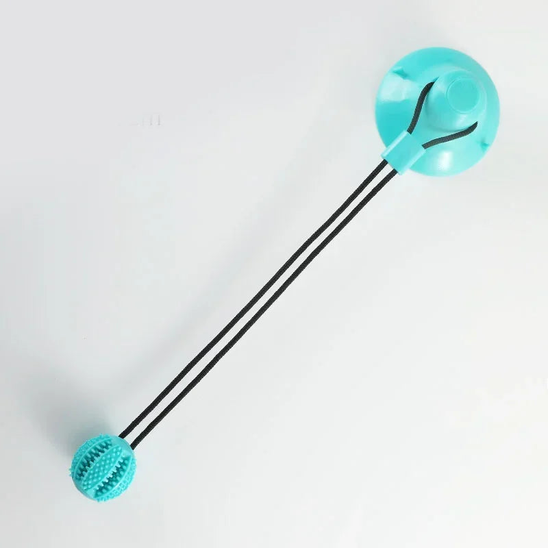 Interactive Suction Cup Dog Toy Treat Dispensing Sound Toy Durable Rubber Ball for Tug-of-War & Training