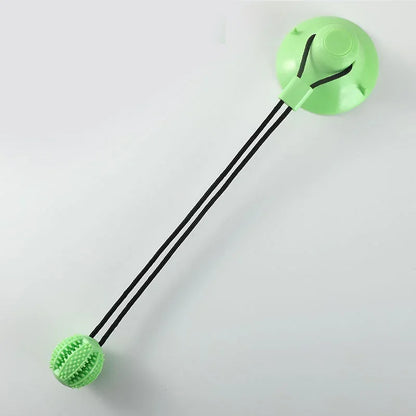 Interactive Suction Cup Dog Toy Treat Dispensing Sound Toy Durable Rubber Ball for Tug-of-War & Training