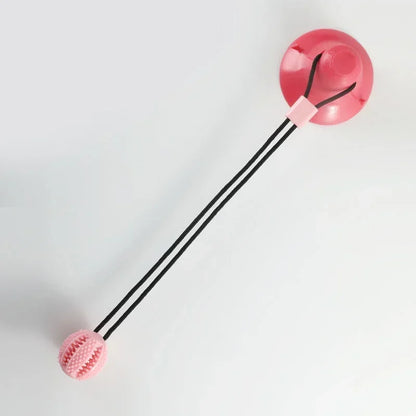 Interactive Suction Cup Dog Toy Treat Dispensing Sound Toy Durable Rubber Ball for Tug-of-War & Training